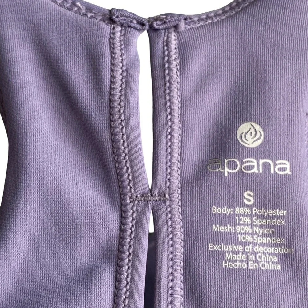 Apana Womens Padded Wireless Sports Bra Size Small Purple Athletic Longline - Picture 4 of 10